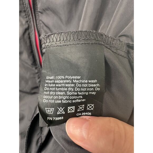 Helly Hansen Women L Packable Windbreaker In Black Red Full Zip Lightweight A2 - Picture 4 of 7